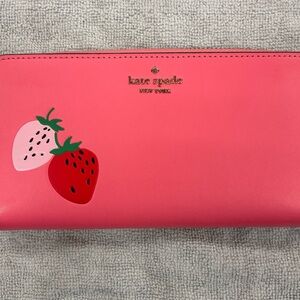 Kate Spade Pink Wallet with Strawberry Design